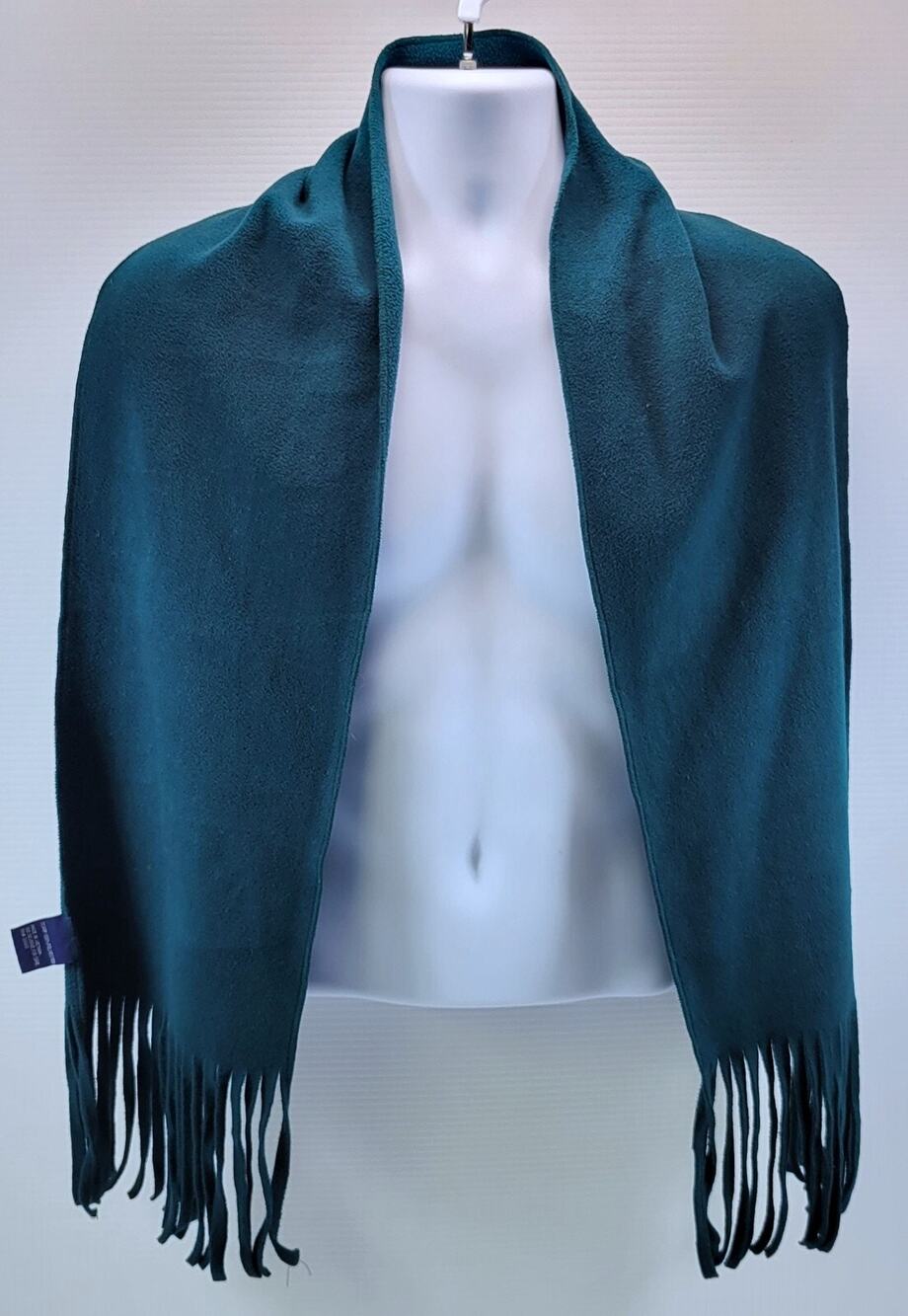 L0) Women Green Fringed Tassel Polyester Winter Scarf